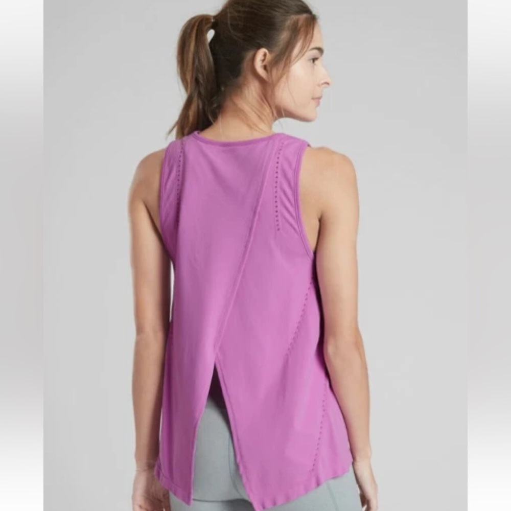 ATHLETA 2 Foothill Tank Tops Violet & Deep Pink Blush Workout Shirt Tee S Small
